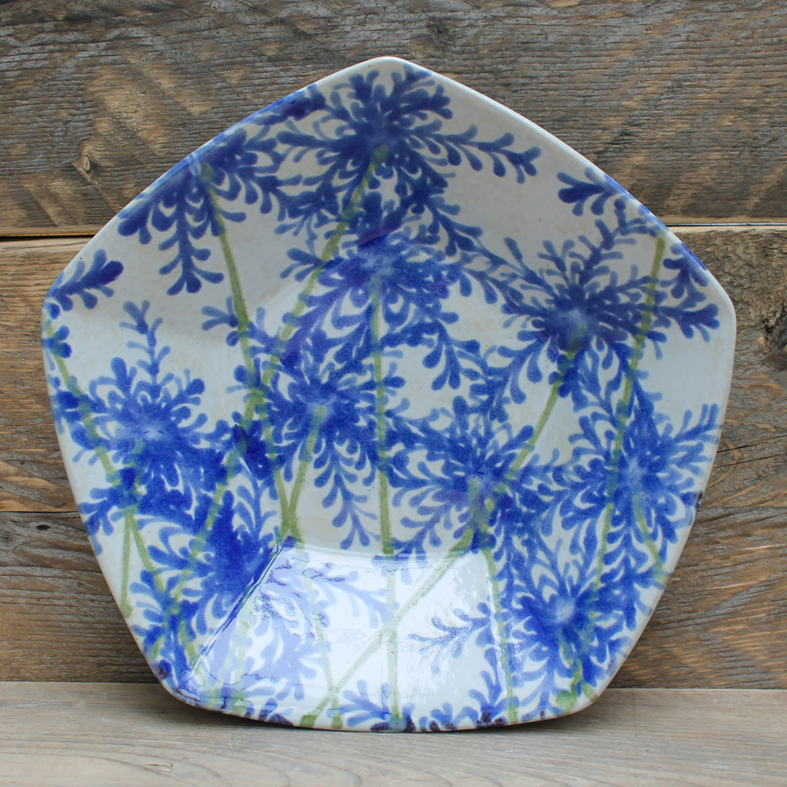Cornflower Pentagonal Bowl Grayshott Pottery