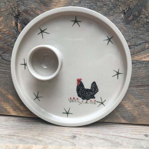 Cheryl Chicken Egg Cup Plate