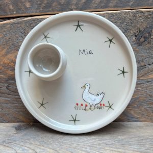 Desmond Duck Personalised Egg Cup Plate